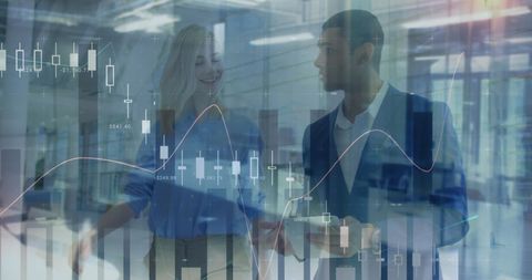 Business Analysis with Digital Charts and Diverse Professionals - Download Free Stock Images Pikwizard.com