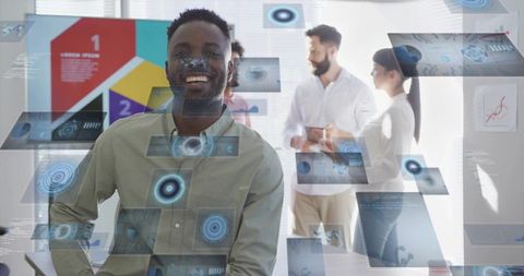 Presenting interactive augmented reality panels while collaborating in modern office