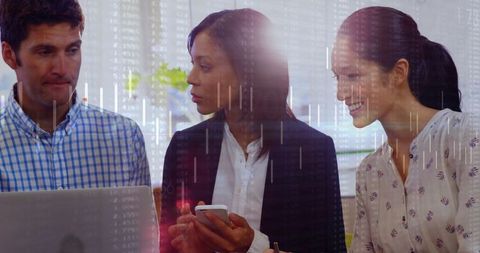 Diverse Female Team Collaborating on Financial Data in Office - Download Free Stock Images Pikwizard.com