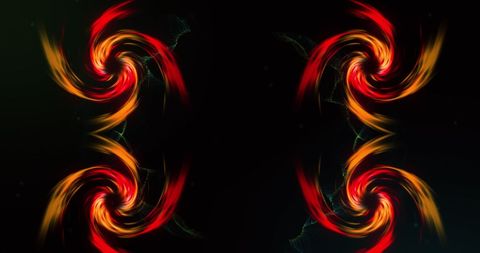 Symmetrical Red Digital Waves on Black Background