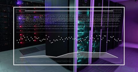 Futuristic Interface with Data Overlay in Server Room - Download Free Stock Images Pikwizard.com