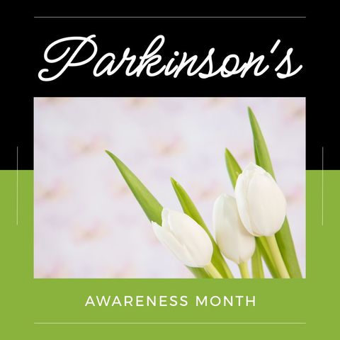 Parkinson's Awareness Month with White Tulips - Download Free Stock Templates Pikwizard.com