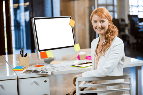 Confident Businesswoman in Modern Office with Transparent Screen Monitor - Download Free Stock Videos Pikwizard.com