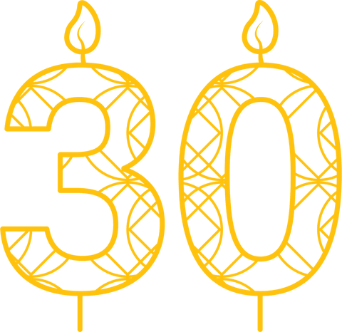 Yellow Number 30 Candle on Transparent Background for Birthdays - Download Free Stock Videos Pikwizard.com