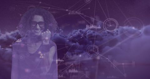 Successful Businesswoman Embracing Digital Networking and Technology