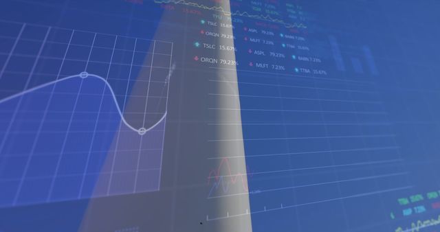 Financial Graphs on Digital Screen with Holographic Effect - Download Free Stock Images Pikwizard.com