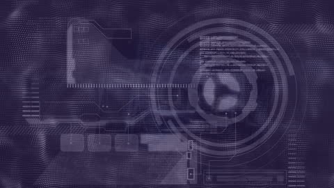 Futuristic Digital Interface with Blue HUD Elements