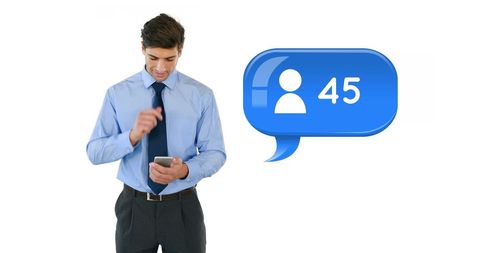 Business Professional Checking Social Media Follower Growth