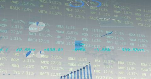 Financial Data Analysis with Digital Chart Overlay in Blue Tones - Download Free Stock Images Pikwizard.com