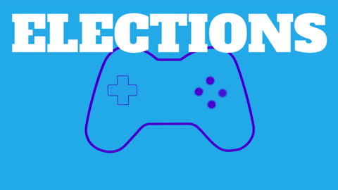 Elections Theme with Game Controller Icon on Blue Background