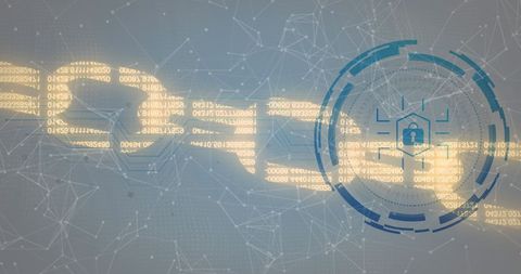 Digital Security Lock Overlaying Binary Data Stream - Download Free Stock Images Pikwizard.com