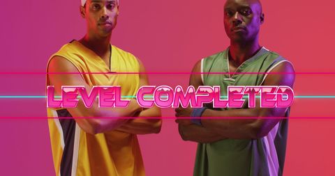 Athletic Video Game Concept with Neon Basketball Players - Download Free Stock Images Pikwizard.com