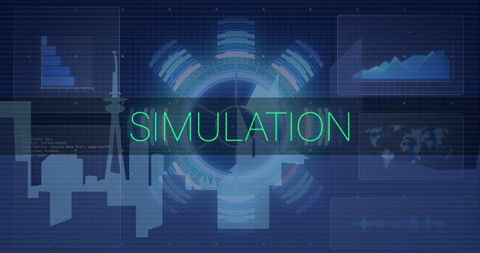 Futuristic Simulation Display with Data Screens and Global Graphics - Download Free Stock Images Pikwizard.com