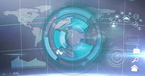 Futuristic Data Visualisation with Global Technology Interface