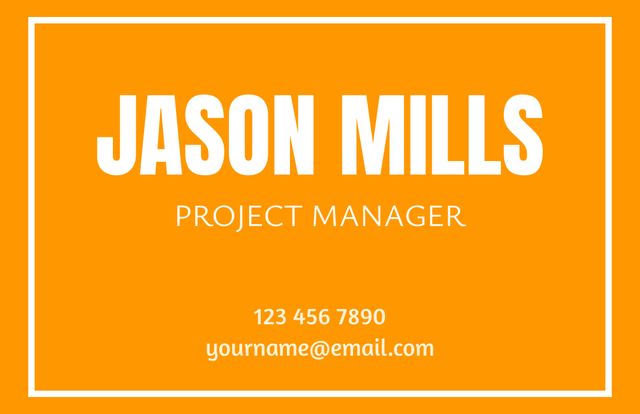 Bold Orange Business Card with Prominent Name and Title for Professionals - Download Free Stock Templates Pikwizard.com