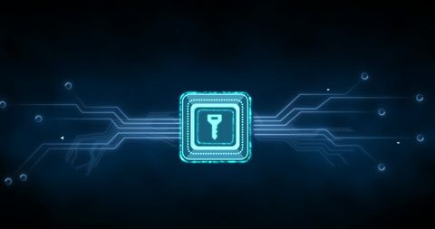 Digital Security Key with Cyber Circuit Board Background - Download Free Stock Images Pikwizard.com