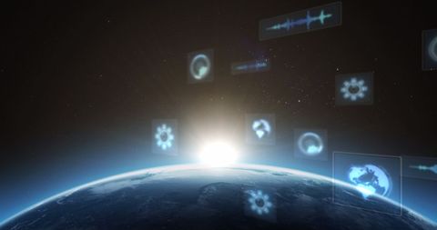 Digital Interface and Global Network Visualization with Data Screens - Download Free Stock Images Pikwizard.com