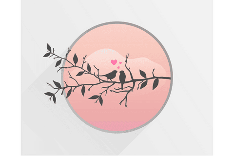 birds with hearts on bare twig for valentine's day transparent design - Download Free Stock Videos Pikwizard.com