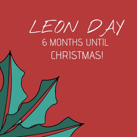leon day celebration with festive leaf design on red background - Download Free Stock Templates Pikwizard.com