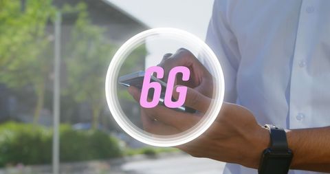 Future of mobile technology with 6g concept overlay