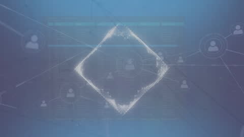 Futuristic Network and Data Connections with Digital Interface