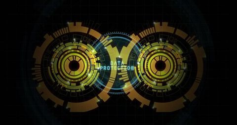 Futuristic hud interface with data protection concept