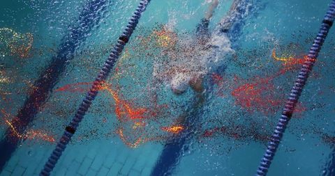 Swimming Athlete Demonstrating Speed and Endurance in Pool