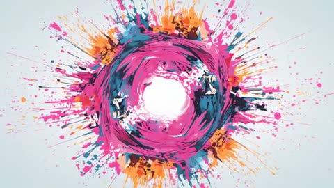 Dynamic Magenta and Teal Abstract Explosion