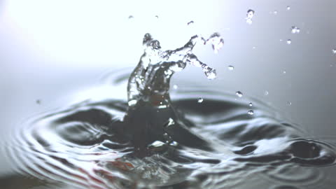 Tomato Splashing Water with Dramatic Ripples in Slow Motion