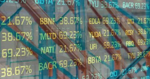 Digital Stock Data Visualization Reflected in Warehouse Environment - Download Free Stock Images Pikwizard.com