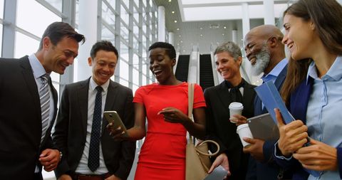 Diverse Professionals Enjoying Casual Team Interaction