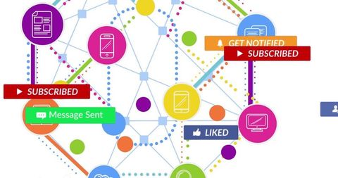 Social Media Communication Network with Interactive Icons - Download Free Stock Images Pikwizard.com