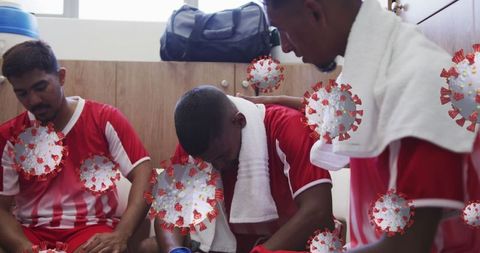 Athletes mentally coping with covid-19 challenges in sports locker room