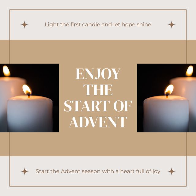 Enjoying The Start of Advent with Lit Candles on Dark Background - Download Free Stock Templates Pikwizard.com