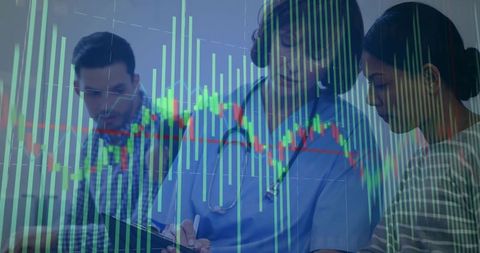 Healthcare Professionals Analyzing Data and Diagnosis Charts