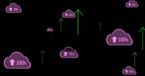 Cloud Data Transfer Visualization with Percentage Indicators - Download Free Stock Images Pikwizard.com