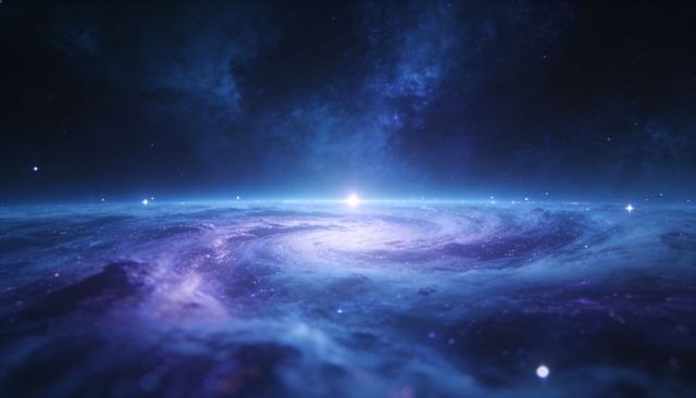 Glowing Edge-On Spiral Galaxy Emitting Bright Core Flare with Ethereal Blue Spiral Arms