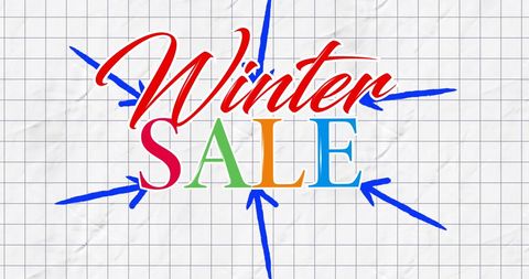 Vibrant Winter Sale Promotion with Retro Arrow Design - Download Free Stock Images Pikwizard.com