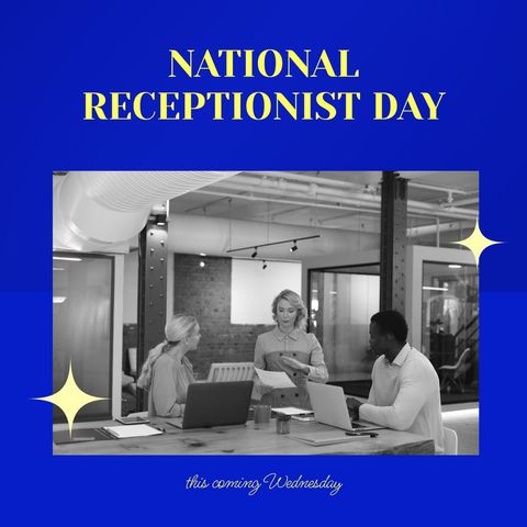 Celebrating National Receptionist Day in Modern Office - Download Free Stock Templates Pikwizard.com