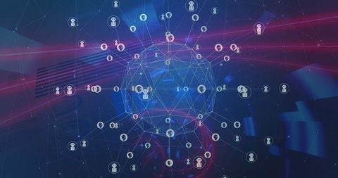 Network of Robotic Connections in Digital Tunnel Imagery - Download Free Stock Images Pikwizard.com