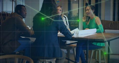 Modern Professionals Collaborating on Architectural Design