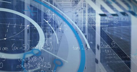 Data Centers Combined with Mathematical Formulas Symbolizing Informatics - Download Free Stock Images Pikwizard.com