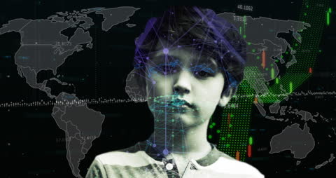 Digital Childhood: Tech-Infused Boy Portrait