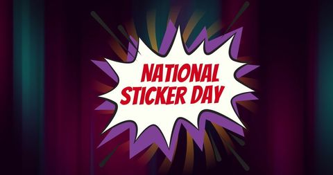 National sticker day retro pop art celebration design