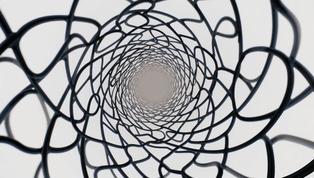 Abstract Spiraling Black Tubular Network