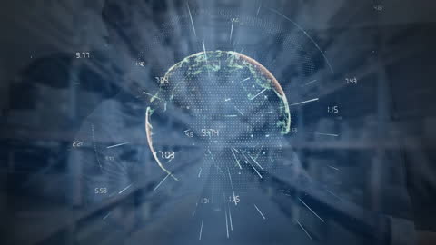 Digital Globe with Network and Data Visualization