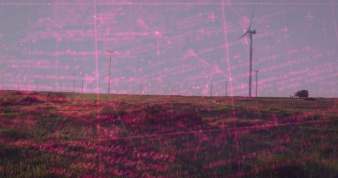Renewable Energy Wind Farm with Digital Overlay Concept