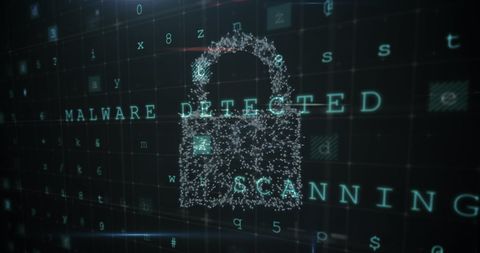 Digital Padlock Over Malware Detection Data Scan - Download Free Stock Images Pikwizard.com
