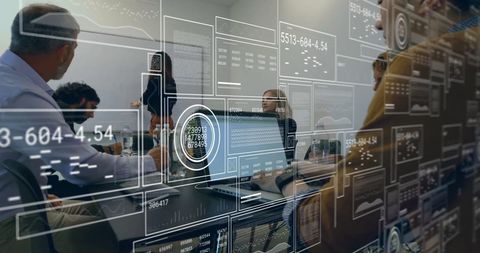 business team analyzing data with ai and digital interfaces - Download Free Stock Images Pikwizard.com