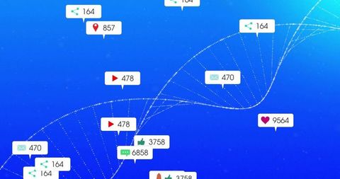 Digital Helix Representing Social Media Connectivity and Data Networks